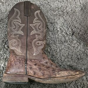 Horse Power Kango Tobacco Full Quill Ostrich Antique Men's Cowboy Boots 10D